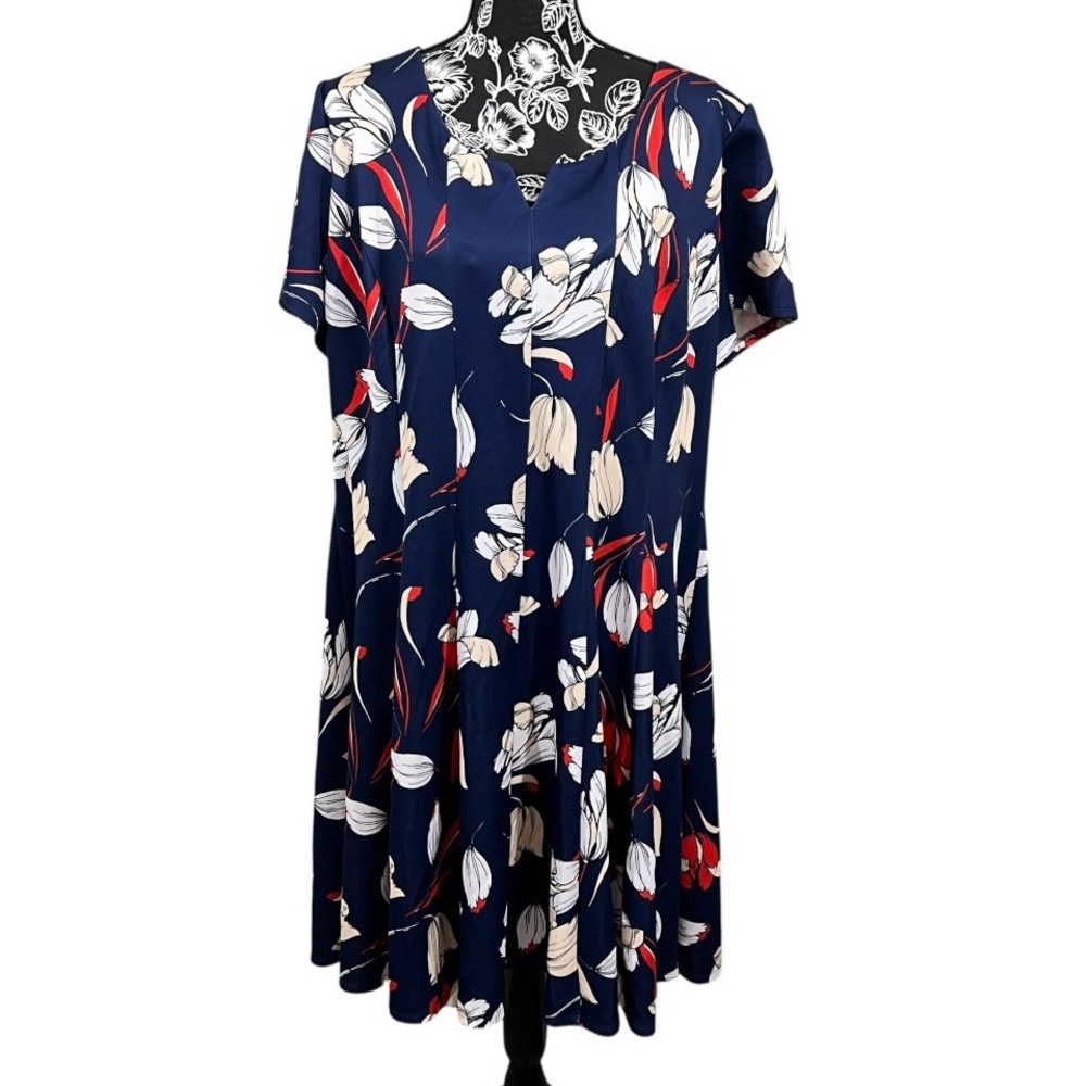 Dress Barn Navy Floral Mini Dress